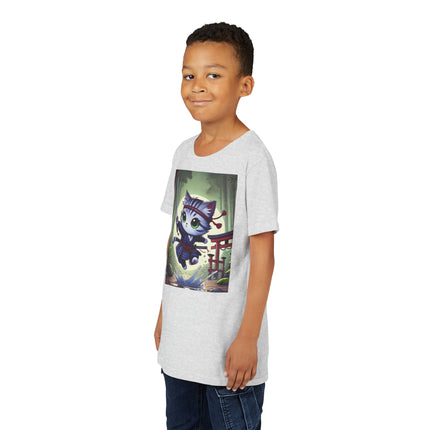 Moonlit Samurai Kitty Youth Short Sleeve Tee