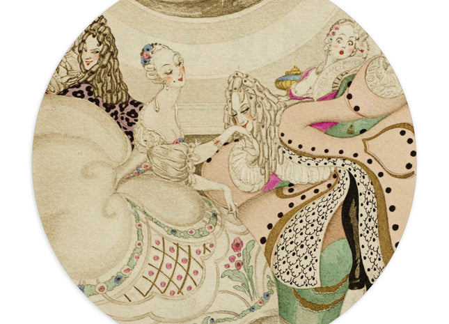 Sur talons rouges (On Red Heels) pl 01 by Gerda Wegener Mouse Pad, Round and Rectangle
