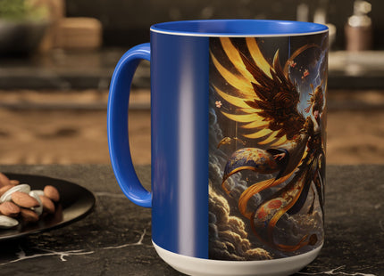 Valkyrie Descending Through Storm Colorful Mugs (11oz, 15oz)