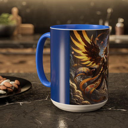 Valkyrie Descending Through Storm Colorful Mugs (11oz, 15oz)