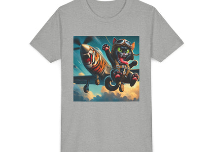 Parachuting Cat Commando Youth Short Sleeve Tee
