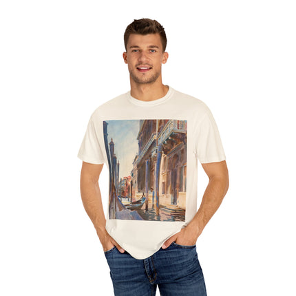 Gondola Moorings on the Grand Canal by John Singer Sargent  Unisex Garment-Dyed T-shirt
