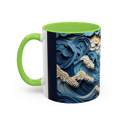Dramatic Ocean with Crashing Waves Colorful Mugs (11oz, 15oz)