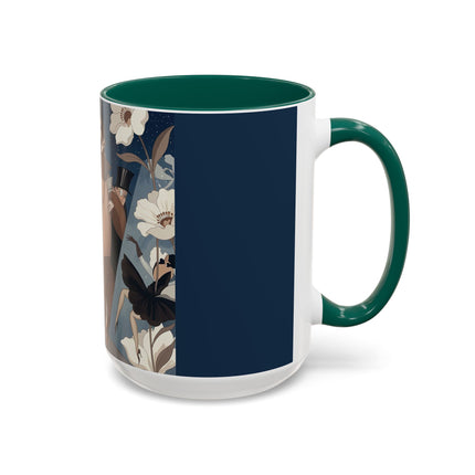 🌸✨ The Midnight Magnolia Masquerade Colorful Mug – Art Deco Nocturne