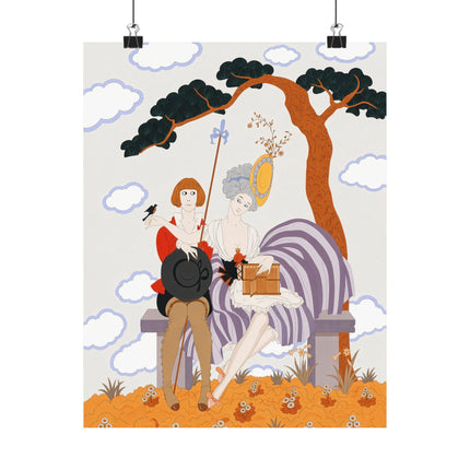 🐦🌸 The Bird Is Quickly Tamed Matte Vertical Poster – George Barbier Art Deco Garden Whimsy