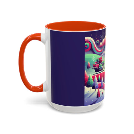 Festive Reindeer Flight Colorful Mugs (11oz, 15oz)