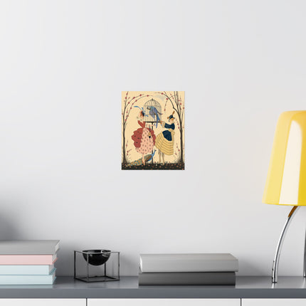 🦚🌸 The Garden Of The Exotic Birds Matte Vertical Poster – Art Deco Fashion Whimsy