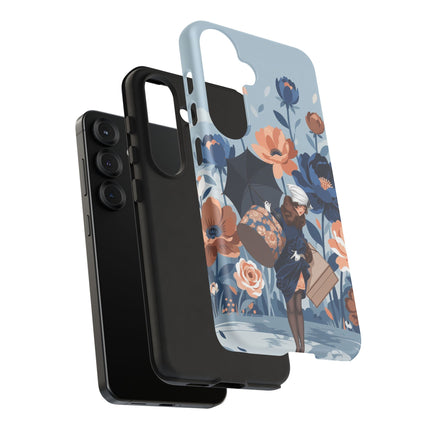 ☂️🌺 The Lady Of The Traveling Garden Phone Case – Art Deco Floral Adventure