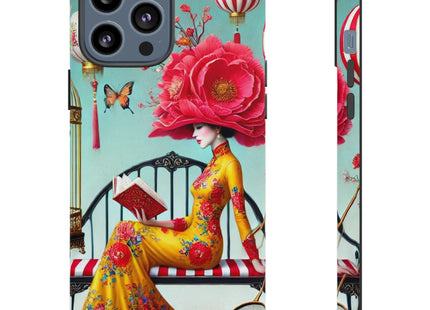 Reading In A Painted Garden Phone Cases