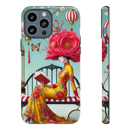 Reading In A Painted Garden Phone Cases