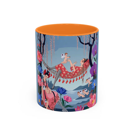 The Ladies Of The Enchanted Hammock Colorful Mugs – Art Deco Whimsical Garden Elegance