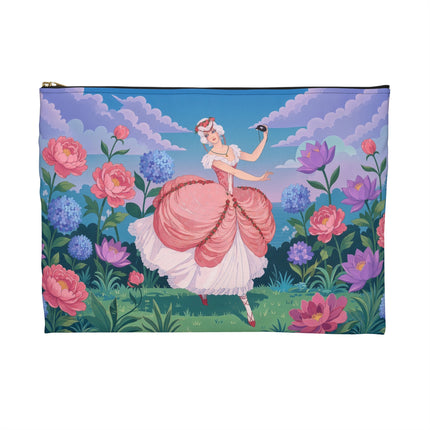 🎭🌸 The Lady Of The Secret Masquerade Accessory Pouch – Art Deco Garden Fantasy