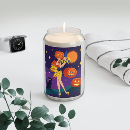 🎃🕯️ Moonlit Pumpkin Masquerade Scented Soy Candle – Whimsical Halloween Charm