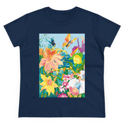 Blooming Paradise Women's Midweight Cotton Tee
