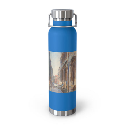 Gondola Moorings on the Grand Canal by John Singer Sargent Copper Vacuum Insulated Bottle, 22oz