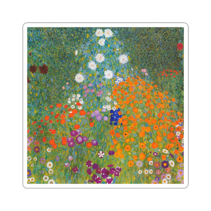 Cottage Garden by Gustav Klimt Kiss-Cut Stickers (4 Sizes)