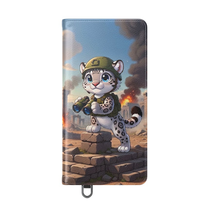 🐆🔭 The Snow Leopard Lookout Flip Case – Adventure, Curiosity & Fearless Style