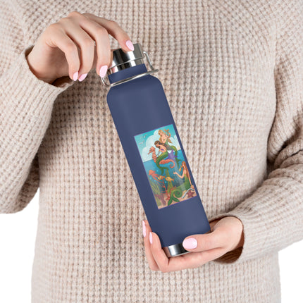 Three Mermaids with Strings of Pearls by Carlo Chiostri Copper Vacuum Insulated Bottle, 22oz