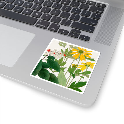 Clerodendrum & Rudbeckia Flower by Tanigami Kônan Kiss-Cut Stickers (4 Sizes)
