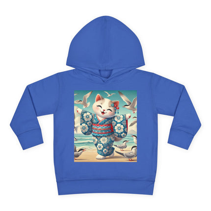Geisha Kitten by the Seaside Toddler Pullover Fleece Hoodie