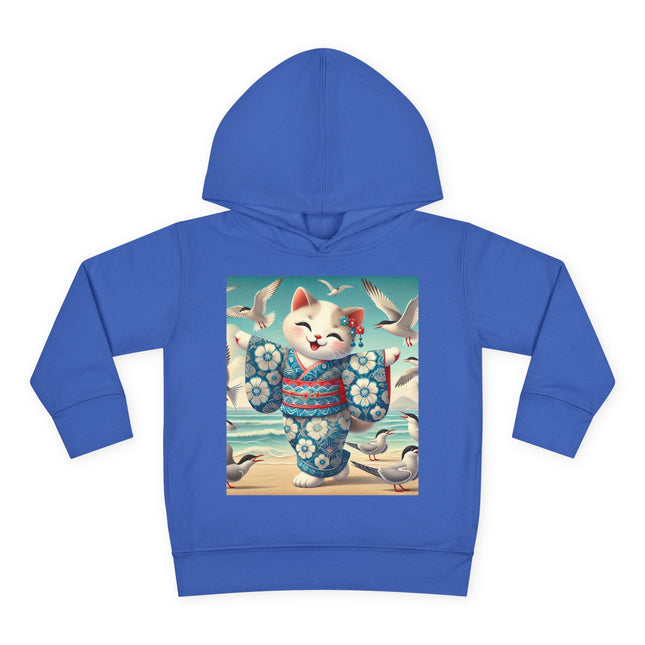 Geisha Kitten by the Seaside Toddler Pullover Fleece Hoodie