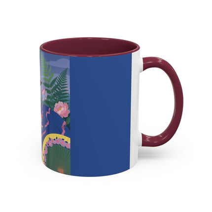 The Lady Of The Garden Stroll Colorful Mugs – Art Deco Botanical Elegance