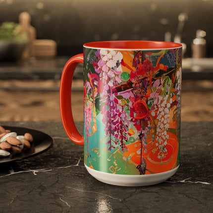 Golden Wisteria Elegance Colorful Mugs (11oz, 15oz)