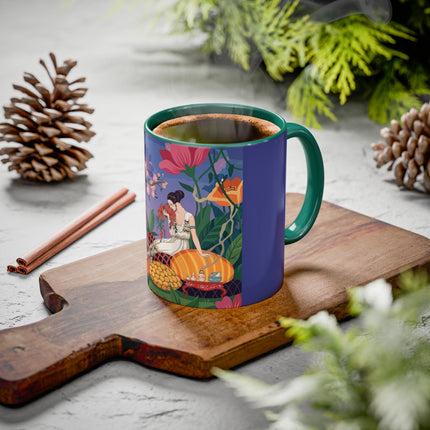 The Garden Of Quiet Reverie Colorful Mugs – Art Deco Botanical Serenity