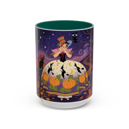 🎃🌙 The Pumpkin Moon Dress Colorful Mug – Whimsical Halloween Fashion