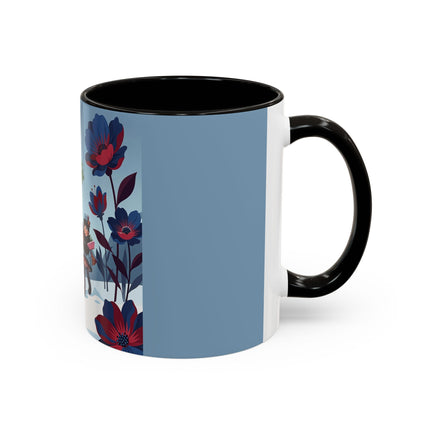 🎁🌺 The Christmas Gift Garden Stroll Colorful Mug – Art Deco Holiday Fantasy
