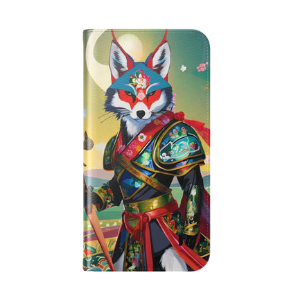 🐕⚔️ Cyberpunk Samurai Dog Flip Case – Futuristic Honor & Kitsune Spirit