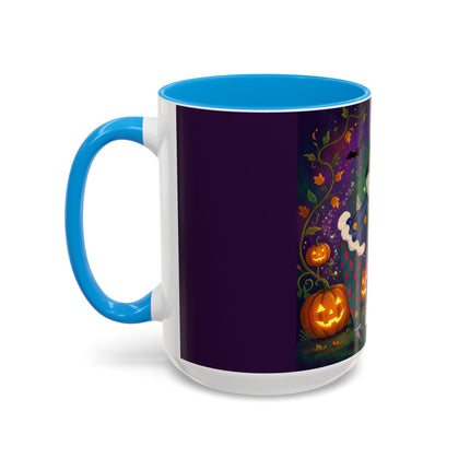 🎭🎃 The Masquerade Beneath The Pumpkin Lantern Colorful Mug – Theatrical Halloween Charm