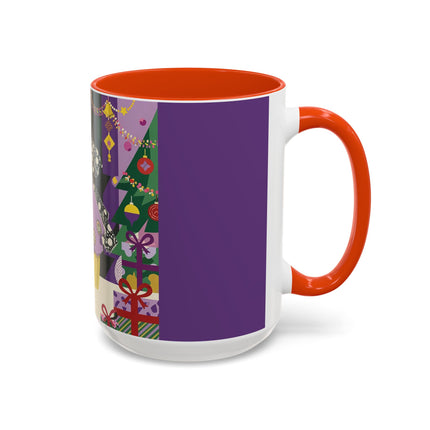 🎁✨ The Lavender Christmas Masquerade Colorful Mug – Art Deco Holiday Fantasy