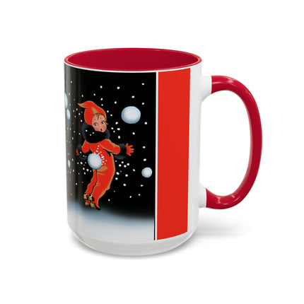 A Festive Snowball Toss Colorful Mugs (11oz, 15oz)