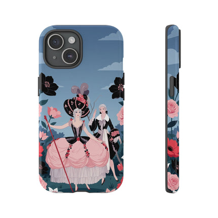 🌹🎭 The Rose Masquerade Promenade Phone Case – Art Deco Floral Elegance