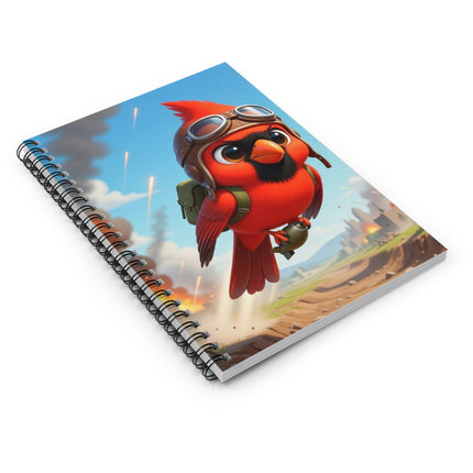 Cardinal Dive Bomber Spiral Notebook - Ruled Line