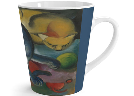 Two Cats, Blue and Yellow by Franz Marc Latte Mug