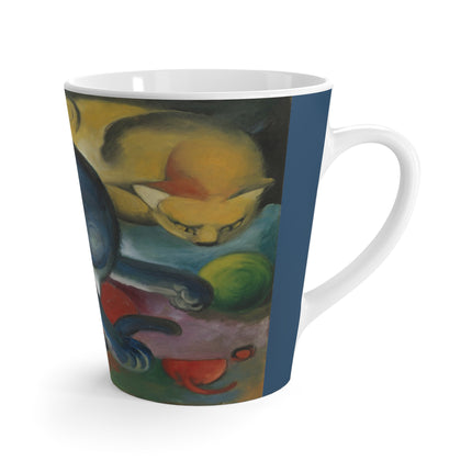 Two Cats, Blue and Yellow by Franz Marc Latte Mug