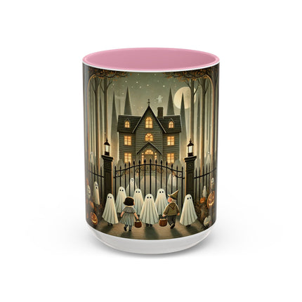 Ghostly Welcome – A Halloween Night Colorful Mugs (11oz, 15oz)