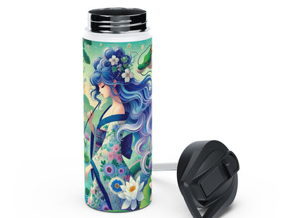 Fairy of the Koi Pond Stainless Steel Water Bottle, Standard Lid