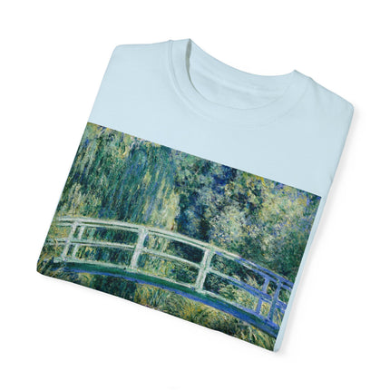 Water Lilies and Japanese Bridge by Claude Monet Unisex Garment-Dyed T-shirt