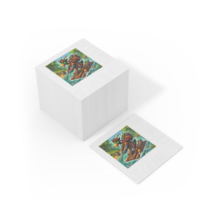 The Daring Drake White Coined Napkins