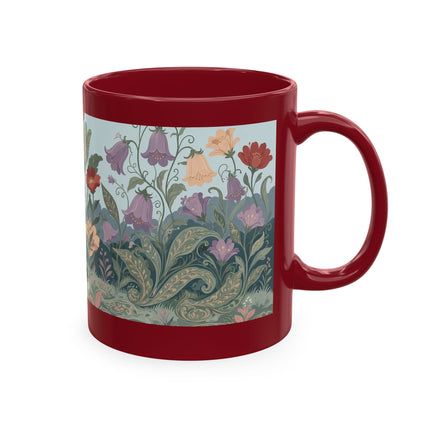 🐈🥾 The Lady & Puss In Boots In The Flower Garden Ceramic Mug – Art Deco Storybook Whimsy