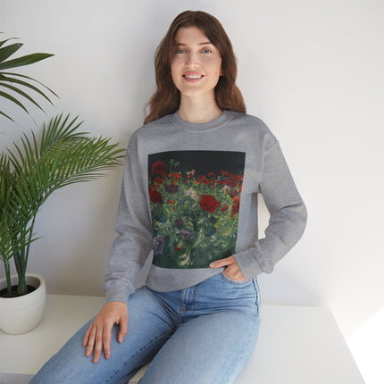 Poppies (A Study of Poppies for Carnation, Lily, Lily, Rose) by John Singer Sargent Heavy Blend™ Crewneck Sweatshirt