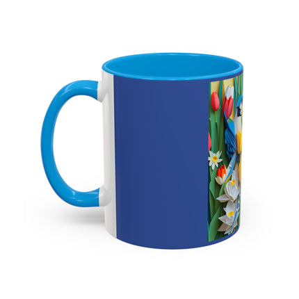 Blue Jays in a Spring Garden Colorful Mugs (11oz, 15oz)