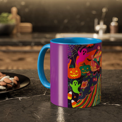 🌈👻 The Rainbow Ghost Masquerade Colorful Mug – Colorful Halloween Charm