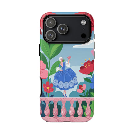 🌺🪭 The Lady Of The Grand Flower Terrace Phone Case – Art Deco Garden Elegance