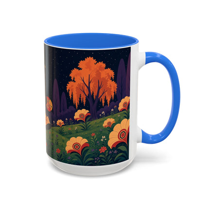 🌙🌼 The Moonlit Floral Dancer Colorful Mug – Art Deco Garden Fantasy