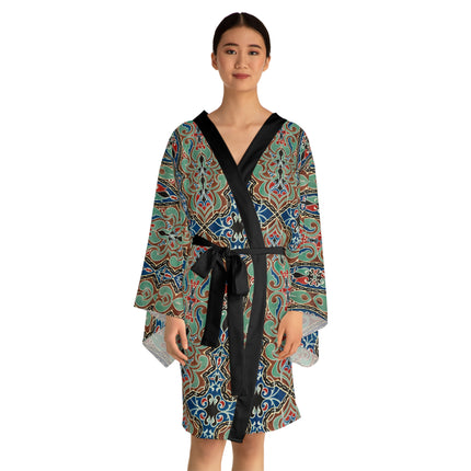 Arabian Ornament by Elizabeth A. Nedwill Long Sleeve Kimono Robe (AOP)