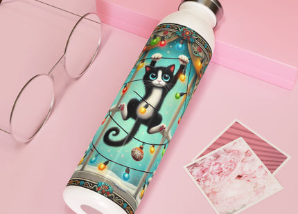 Mischief in Tinselland Slim Water Bottle